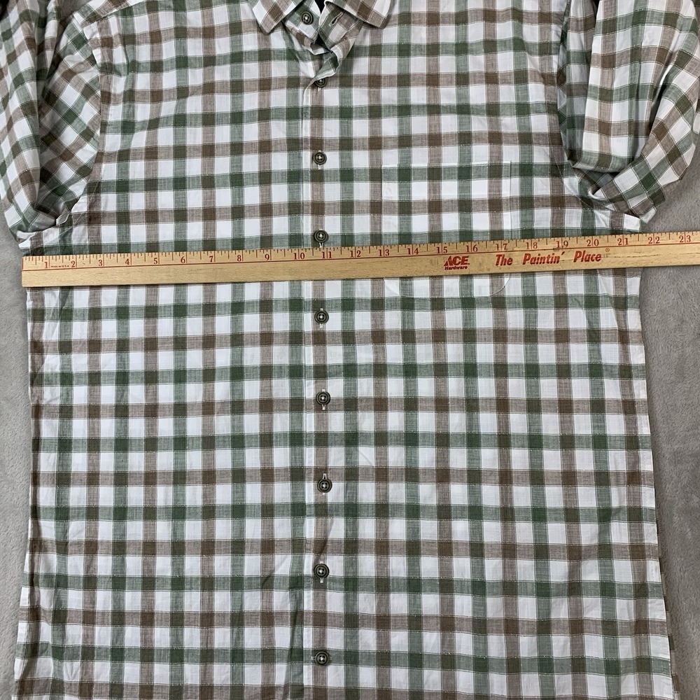 johnnie-O Top Shelf Shirt Mens Medium Khaki Plaid Button Down Long Sleeve Casual - Picture 4 of 7